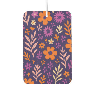 Purple Flowers Leaves Air Freshener