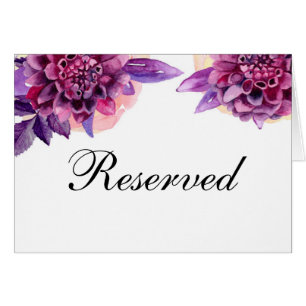 Purple flowers. Lilac floral wedding reserved sign