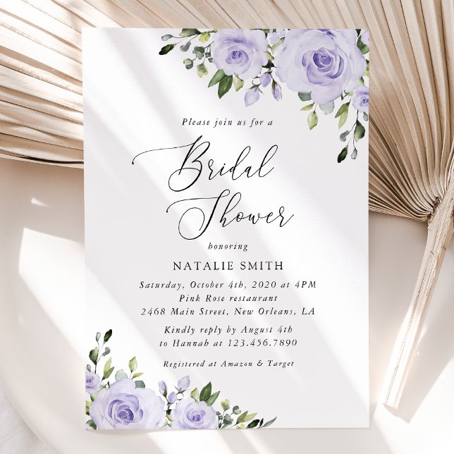 Purple Flowers, Lilac Flowers, Boho, Bridal Shower Invitation (Creator Uploaded)