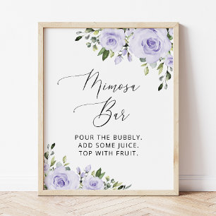 Purple Flowers, Lilac Flowers, Boho, Mimosa Bar  Poster