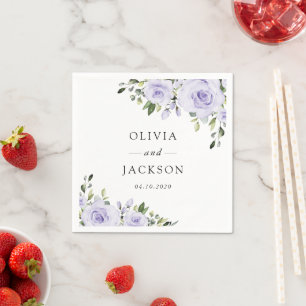 Purple Flowers, Lilac Flowers, Floral Wedding Napkin