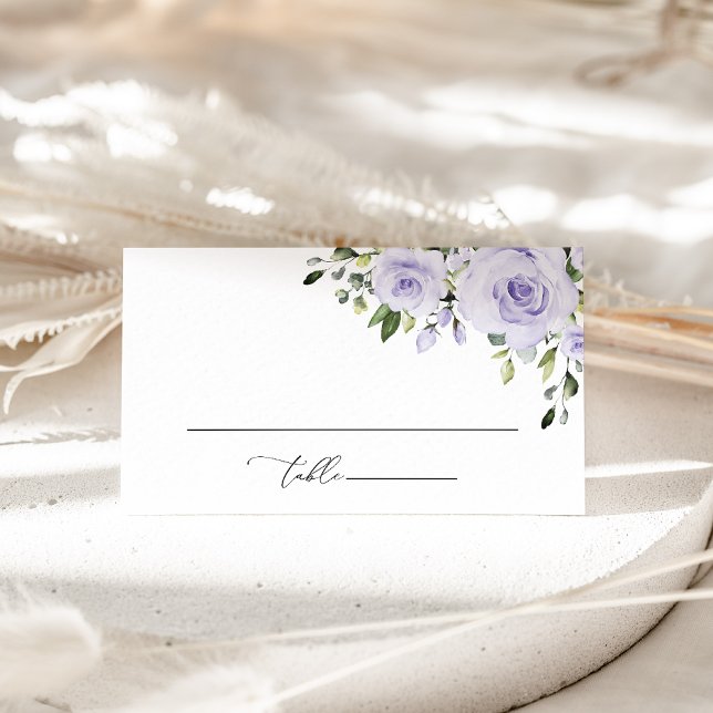 Purple Flowers, Lilac Flowers, Floral Wedding Place Card (Creator Uploaded)