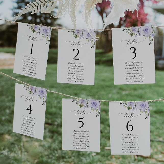 Purple Flowers, Lilac Flowers, Seating Chart Cards (Creator Uploaded)