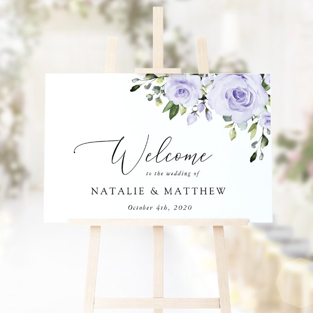 Purple Flowers, Lilac Flowers, Wedding Welcome Poster (Creator Uploaded)