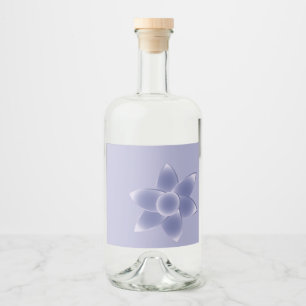 Purple flowers liquor bottle label