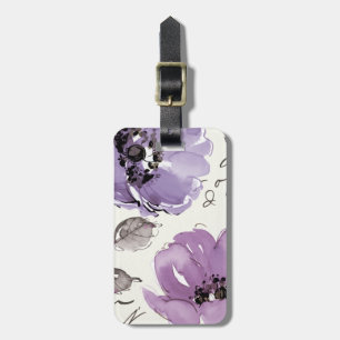 Purple Flowers Luggage Tag