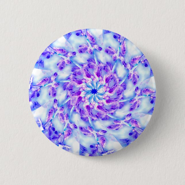 Purple Flowers Mandala 6 Cm Round Badge (Front)