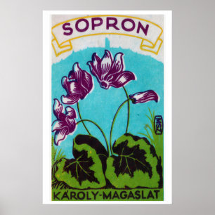 Purple Flowers - Matchbox Print - Aesthetic Wall