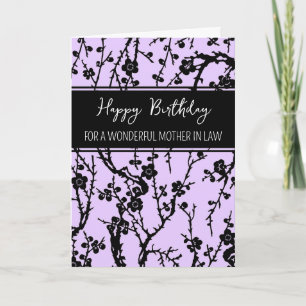 Purple Flowers Mother in Law Birthday Card