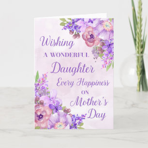 Purple Flowers Mother's Day Daughter Card