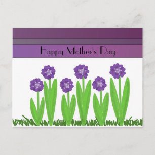 Purple Flowers Mother's Day Greeting Postcard