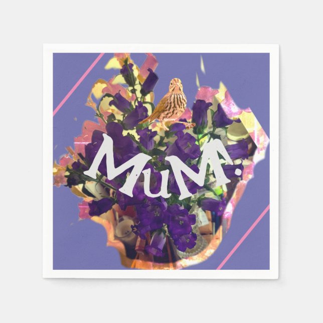 Purple Flowers Napkin (Front)