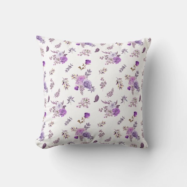 Purple flowers  on  cushion (Front)