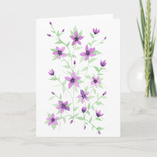 Purple Flowers on the Vine Card