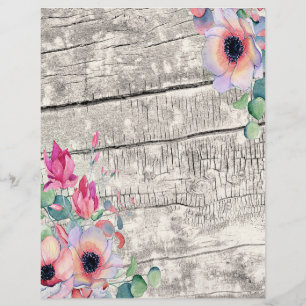 Purple flowers on wood