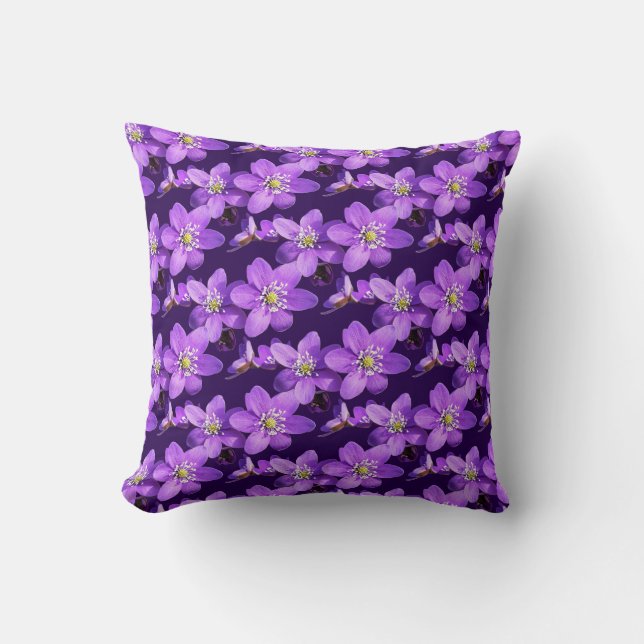 Purple Flowers Pattern Cushion (Front)