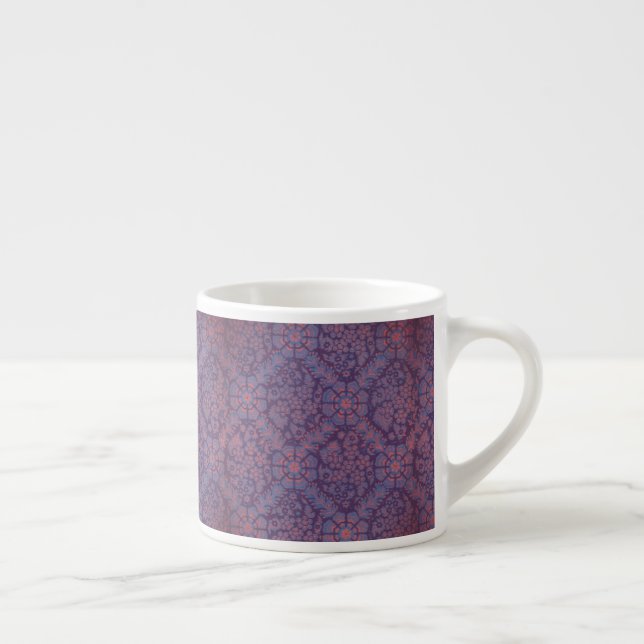 Purple Flowers Pattern Espresso Cup (Right)