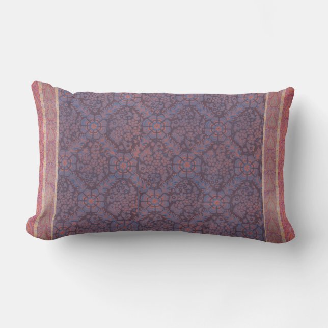 Purple Flowers Pattern Lumbar Cushion (Front)