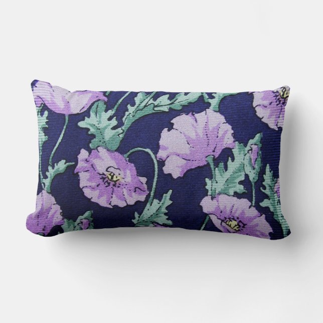 Purple Flowers Pattern Lumbar Pillows (Front)