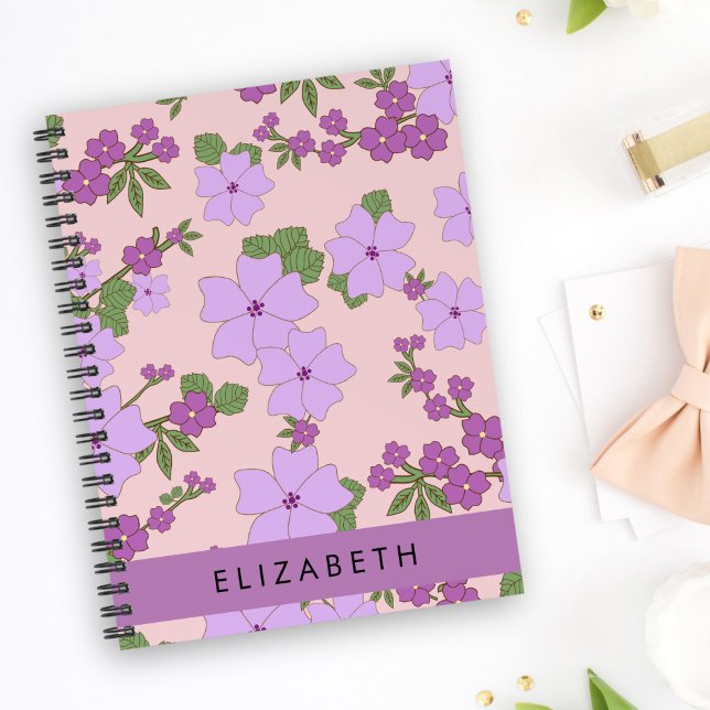 Purple Flowers, Pattern Of Flowers, Your Name Planner (Creator Uploaded)