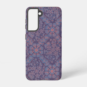 Purple Flowers Pattern Samsung Galaxy Case