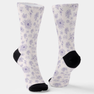 Purple flowers pattern  socks