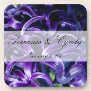 Purple Flowers Personal Wedding Coaster