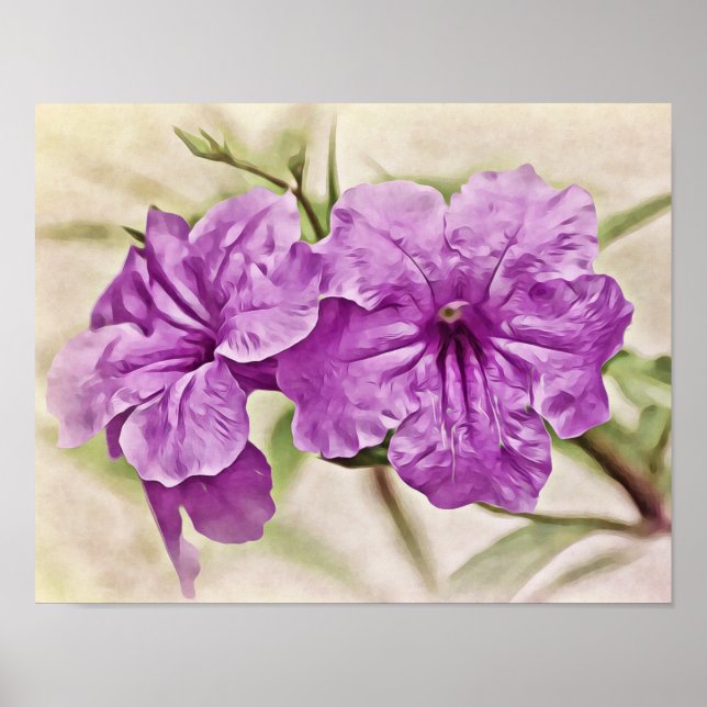 Purple Flowers Photographic Art Print (Front)