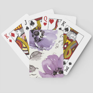Purple Flowers Playing Cards