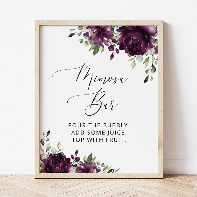 Purple Flowers, Plum Flowers, Boho, Mimosa Bar  Poster (Creator Uploaded)