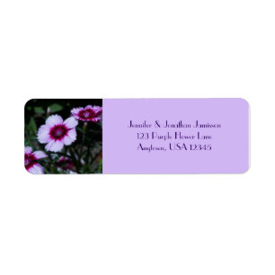 Purple Flowers Return Address Labels, Purple Label
