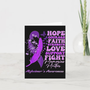 Purple Flowers Ribbon Memories Alzheimers Card