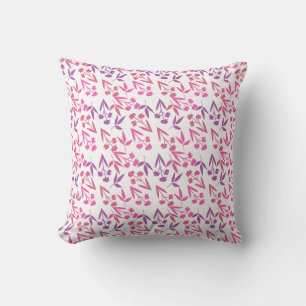 Purple Flowers Seamless Pattern – Elegant Floral  Cushion