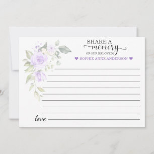 Purple Flowers Share a Memory Attendance  Announcement