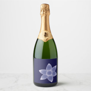 Purple flowers sparkling wine label