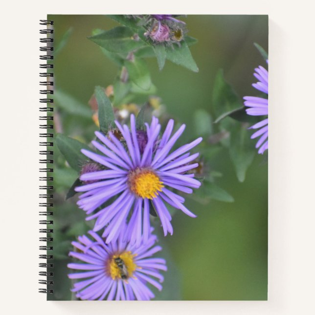 Purple Flowers Spiral Notebook (Front)