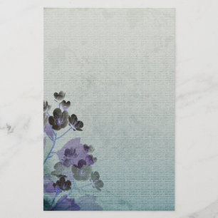 Purple Flowers Stationery