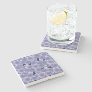 Purple flowers stone coaster
