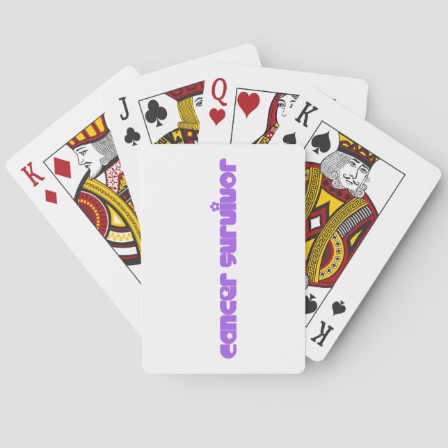 Purple Flowers Survivor Playing Cards (Back)