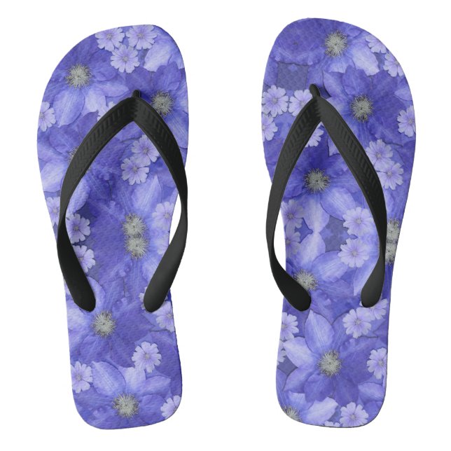 Purple Flowers Thongs (Footbed)