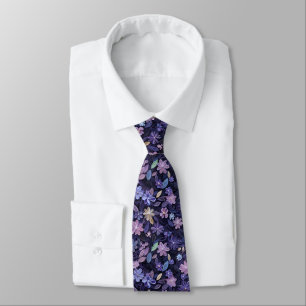 Purple Flowers Tie