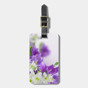 Purple Flowers Vertical Luggage Tag