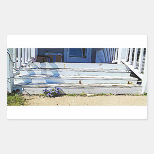 Purple Flowers Vintage Old House Stairs Stickers