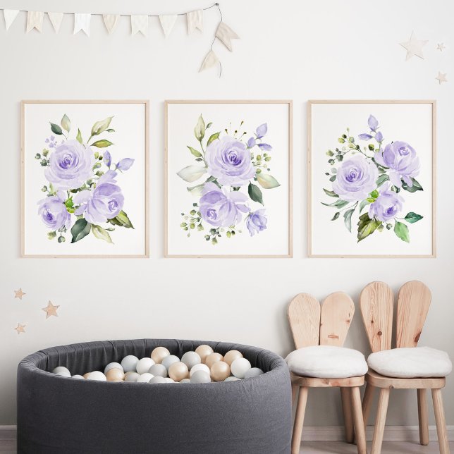 Purple Flowers, Watercolor Flowers, Gender Neutral (Creator Uploaded)