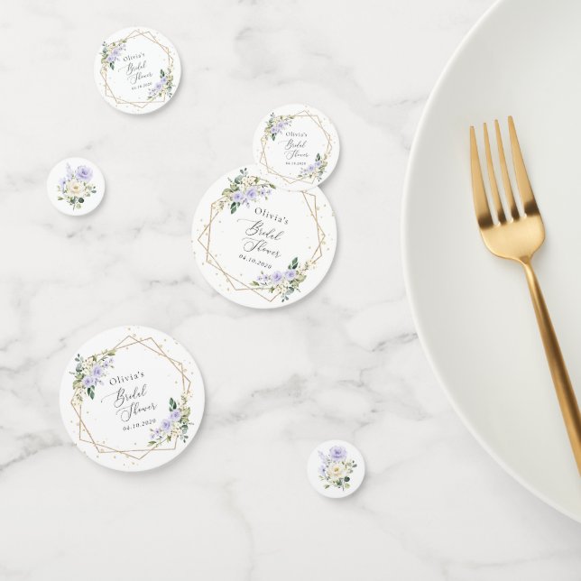 Purple Flowers, White Flowers, Boho, Bridal Shower Confetti (Group)