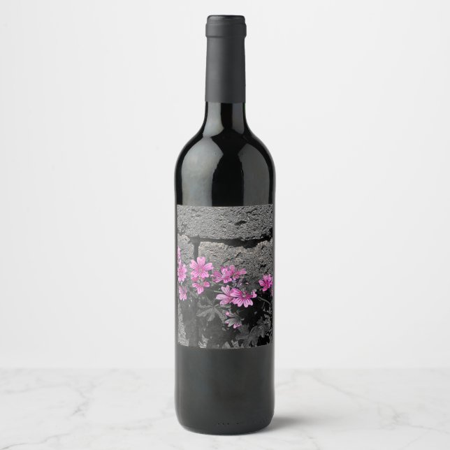 Purple flowers wine label (Front)