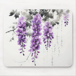 Purple Flowers Wisteria Tree Mouse Pad