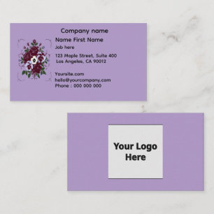 Purple Flowers with custom logo  Business Card