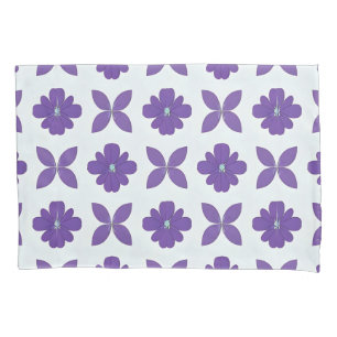 Purple Flowers with Light Background Pillowcase