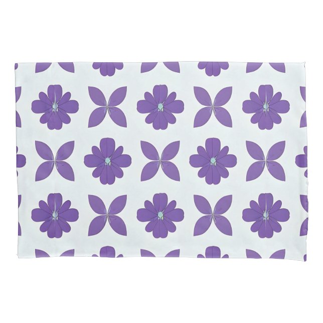 Purple Flowers with Light Background Pillowcase (Front)